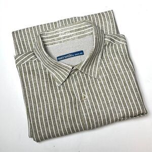 Matt Totillo Linen - Cotton Blend Button Down Shirt Striped, Long Sleeves